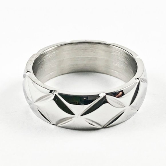 Nice X Accents Shiny Metallic Eternity Steel Ring - Picture 1 of 1